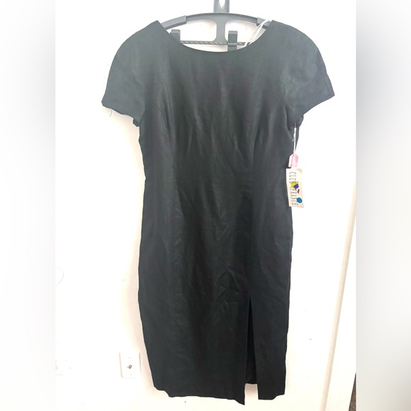 club France Dresses & Skirts - Vintage Club France Maxi Linen Black Dress Whimsigoth Sz 16 Minimalist Capsule